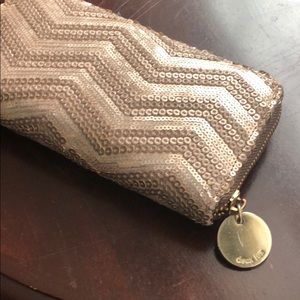 Gold Sequin Clutch Purse / Wallet